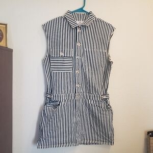Current/Elliot Sleeveless Jumpsuit Dress white and navy blue striped size 3
